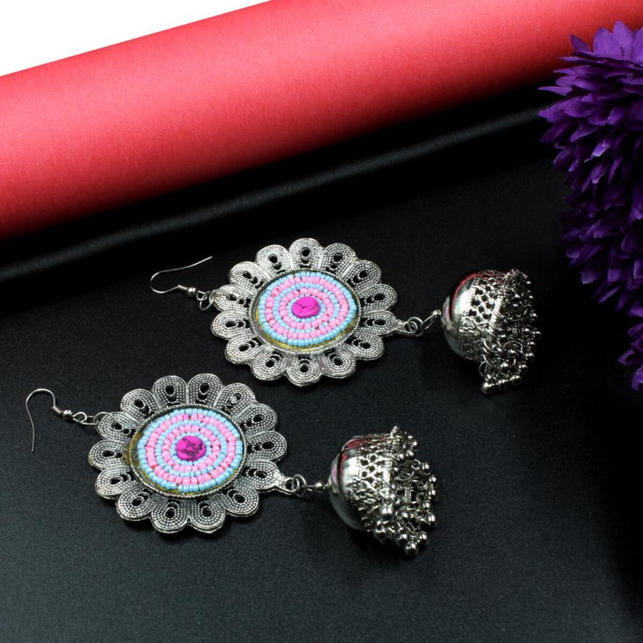 Stunning Oxidized Pearl Earring Jhumka