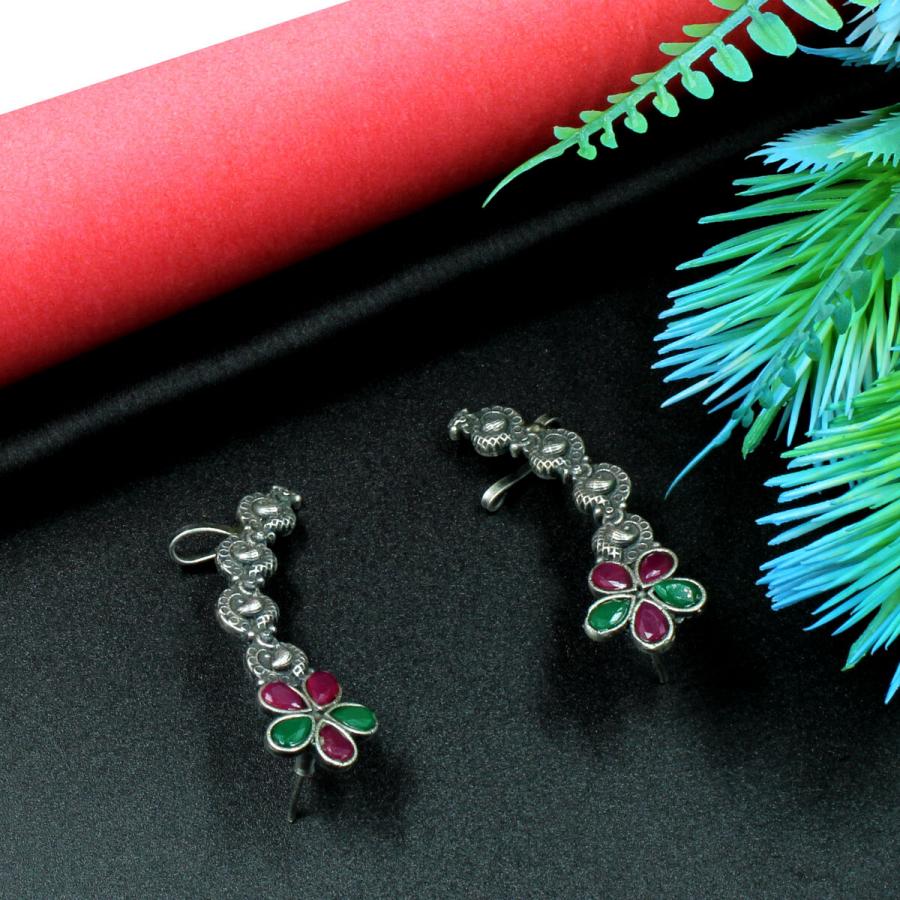 Exclusive Oxidized Crystal Beads Earring