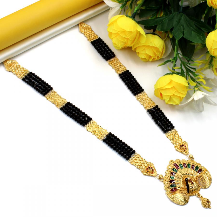 Exclusive Gold Plated Meena Necklace Set Long