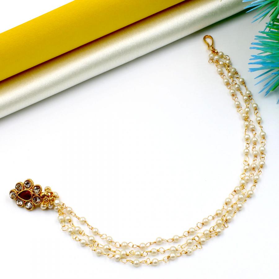 Traditional Gold Plated Pearl Nath