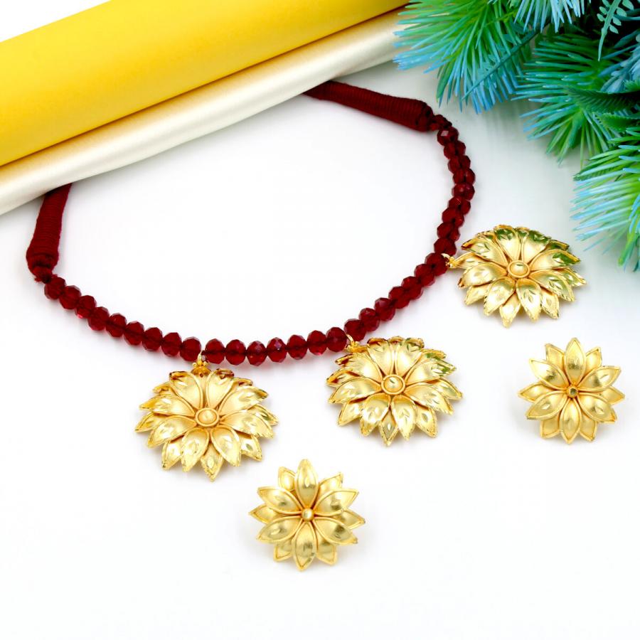 Orlenna Gold Plated Necklace Set Short