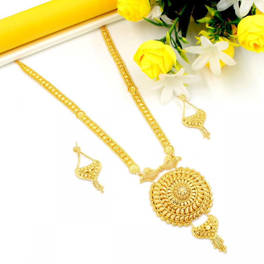 Orlenna Tyohar Gold Plated Necklace Set Long