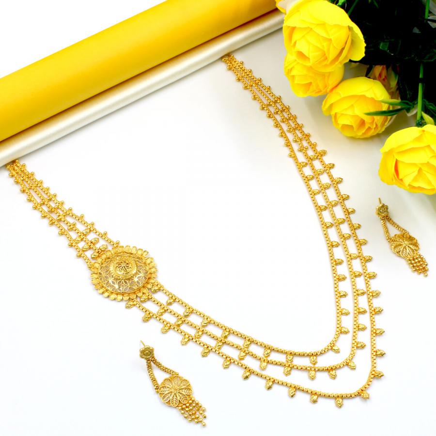 Eye catching Gold Plated Necklace Set Long