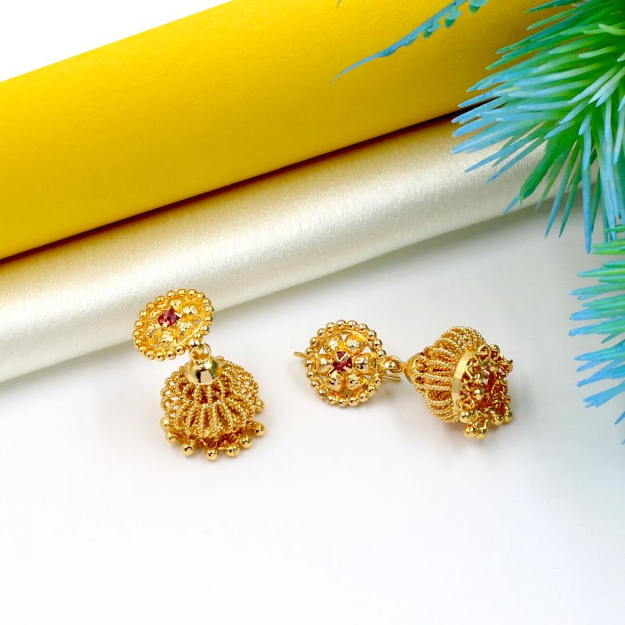 Cleverly crafted Gold Plated Earring Jhumka