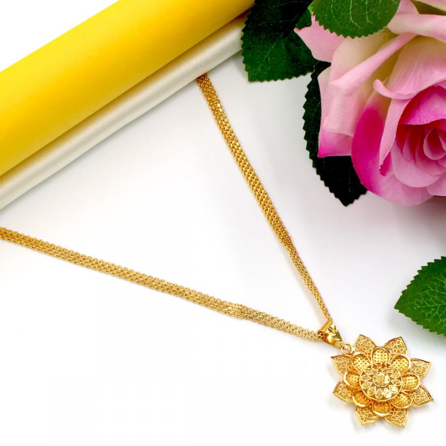 Beautifully Crafted Gold Plated Necklace Set Long