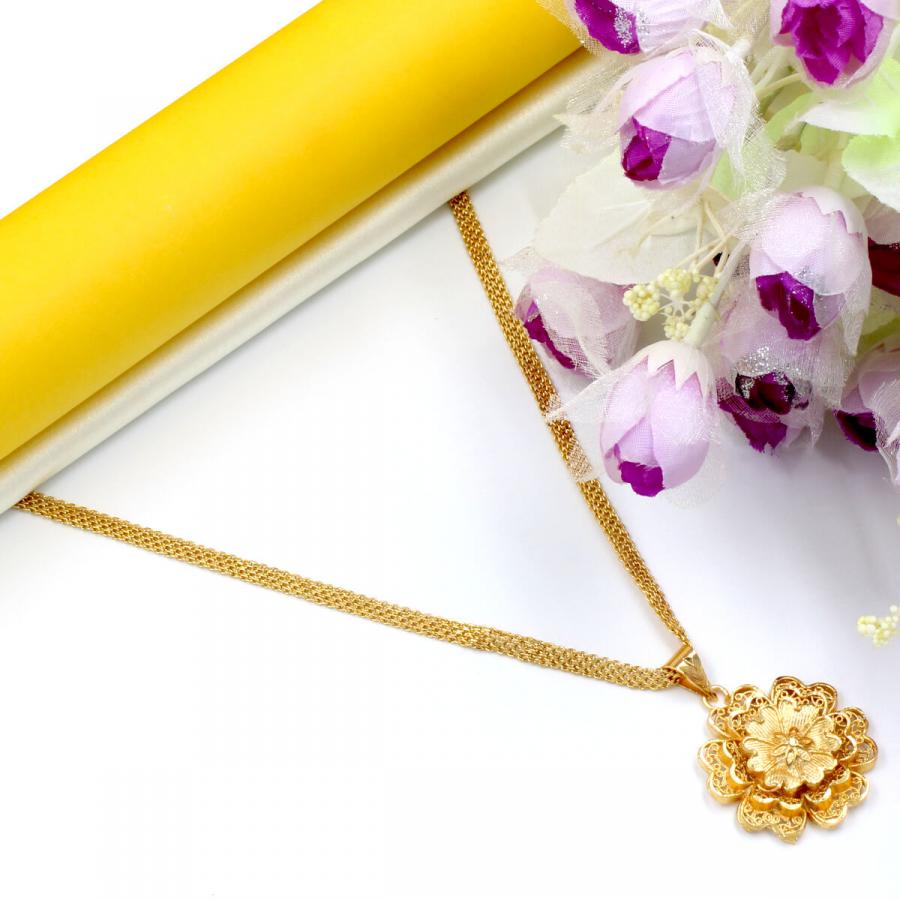 Orlenna Gold Plated Necklace Set Long With Pendant