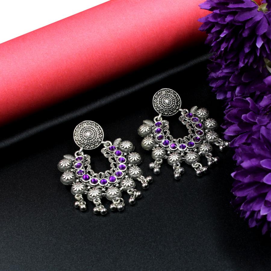 Ethnic Oxidized Crystal Beads Earring  Set