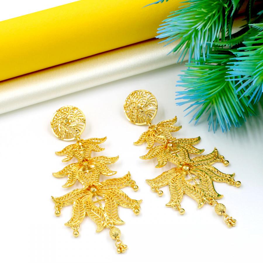 Orlenna Stylish Gold Plated Earring Set