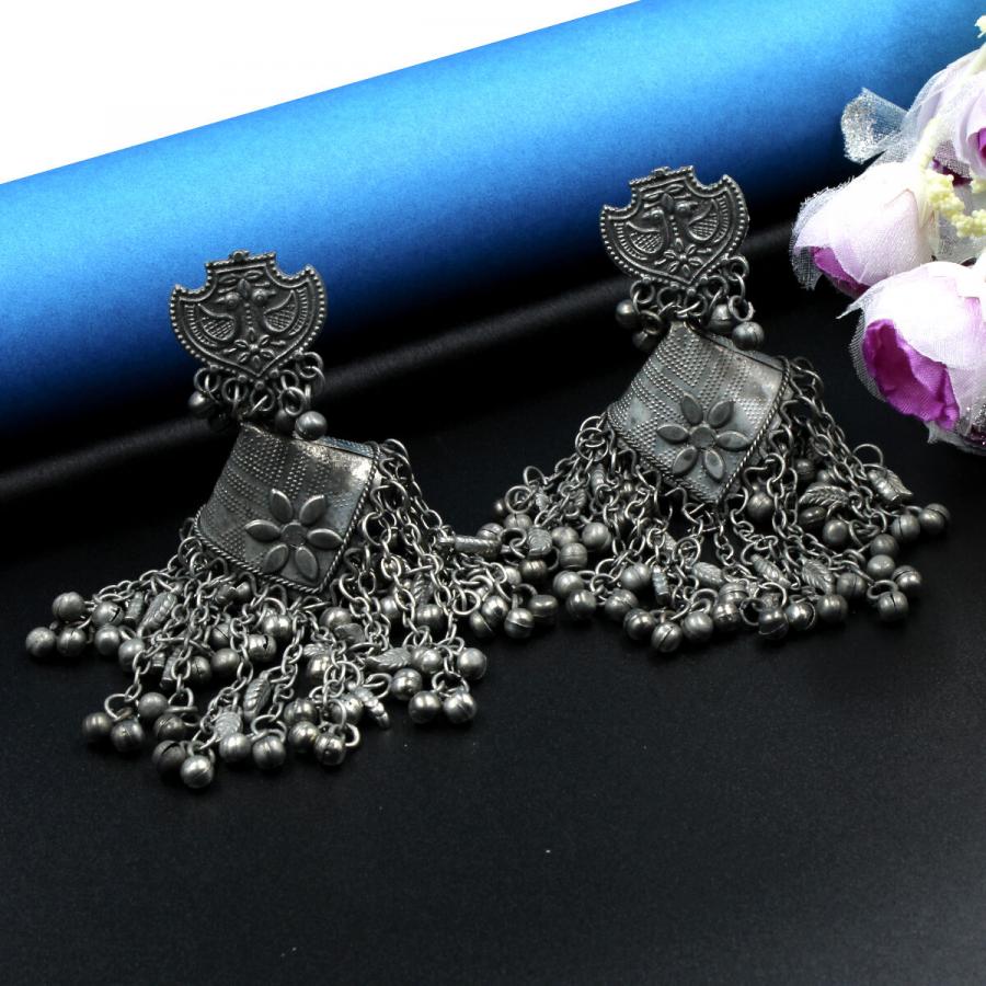 Stunning Oxidized Earring Jhumka Set