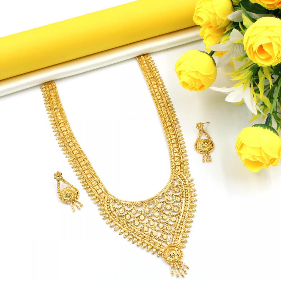 Orlenna Long Necklace Set - Gold Plated