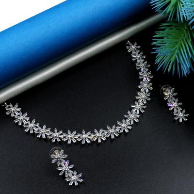 Orlenna Dazzle American Diamond Short Necklace Set