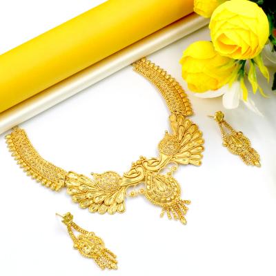 Ethnic Short Necklace Set- Gold Plated