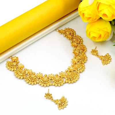 Cleverly Crafted  Short Necklace Set - Gold Plated