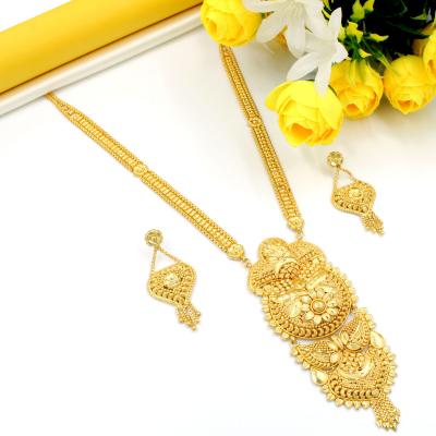 Orlenna Glamour Gold Plated Necklace Set Long