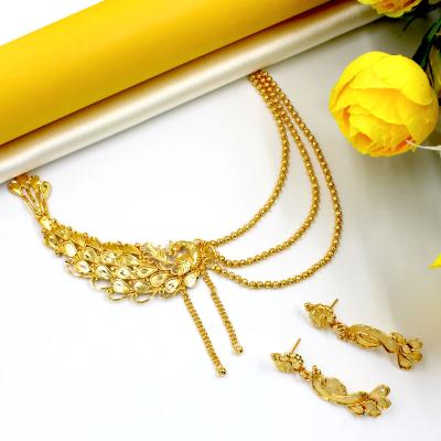 Orlenna Gold Plated Necklace Set Short - Peacock