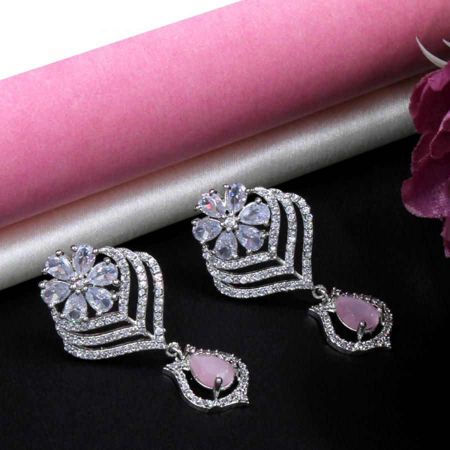 Beautifully Crafted American Diamond Earring Set