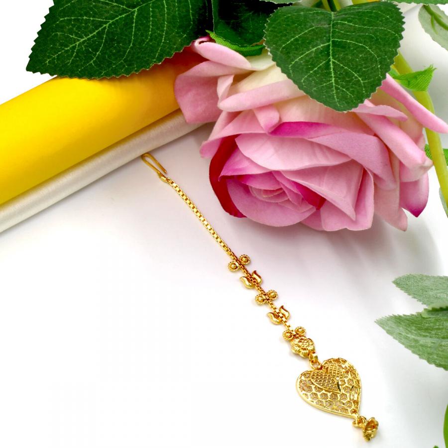 Heart Gold Plated Mang Tika